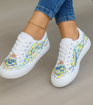 🔥"Eres única, y tus pasos también. Splatter Sneakers, tu estilo irrepetible."🔥