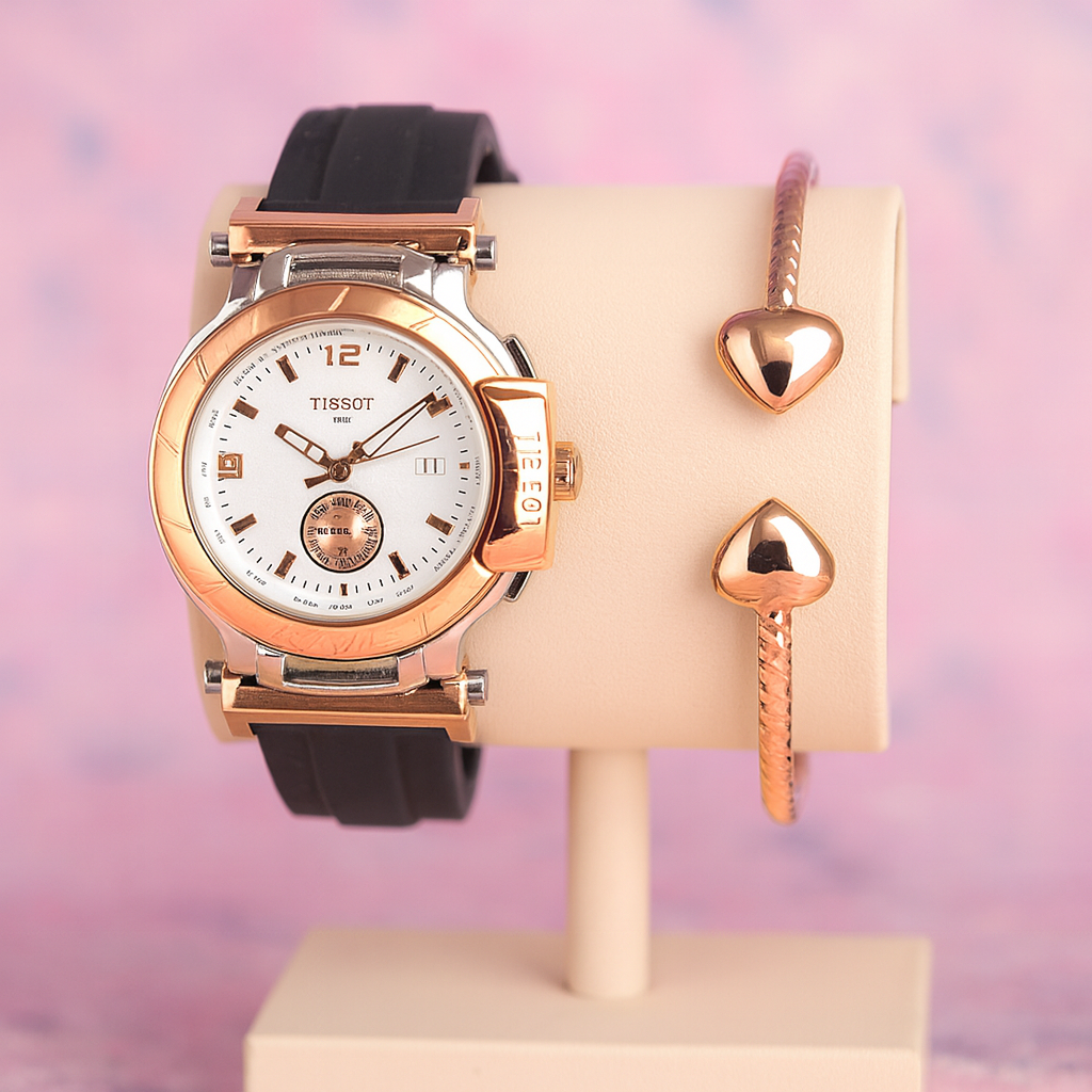 ✨  Elegance — Donde el Lujo y el Estilo se Encuentran en tu Muñeca ✨ Combo Reloj+Pulsera
