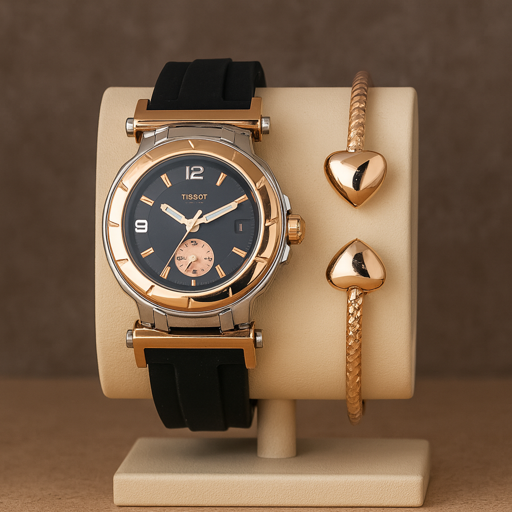 ✨  Elegance — Donde el Lujo y el Estilo se Encuentran en tu Muñeca ✨ Combo Reloj+Pulsera