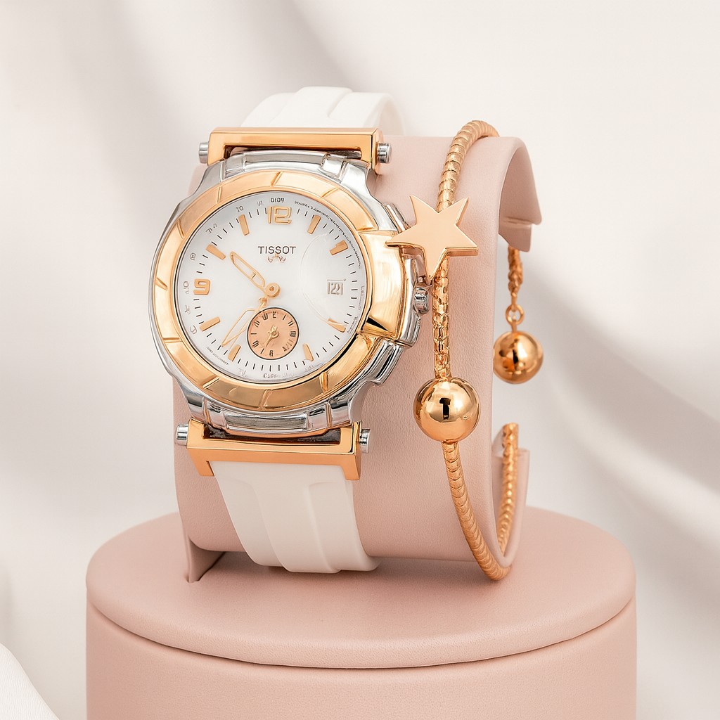 ✨  Elegance — Donde el Lujo y el Estilo se Encuentran en tu Muñeca ✨ Combo Reloj+Pulsera
