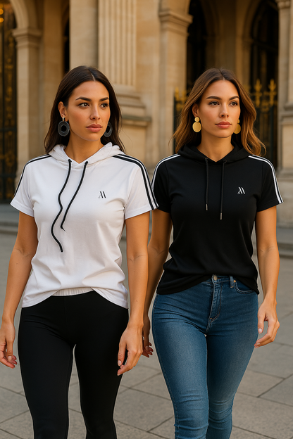 Linea Activa 🔥 Camiseta con capucha  ⚡ Donde la elegancia se encuentra con el movimiento. 🔥